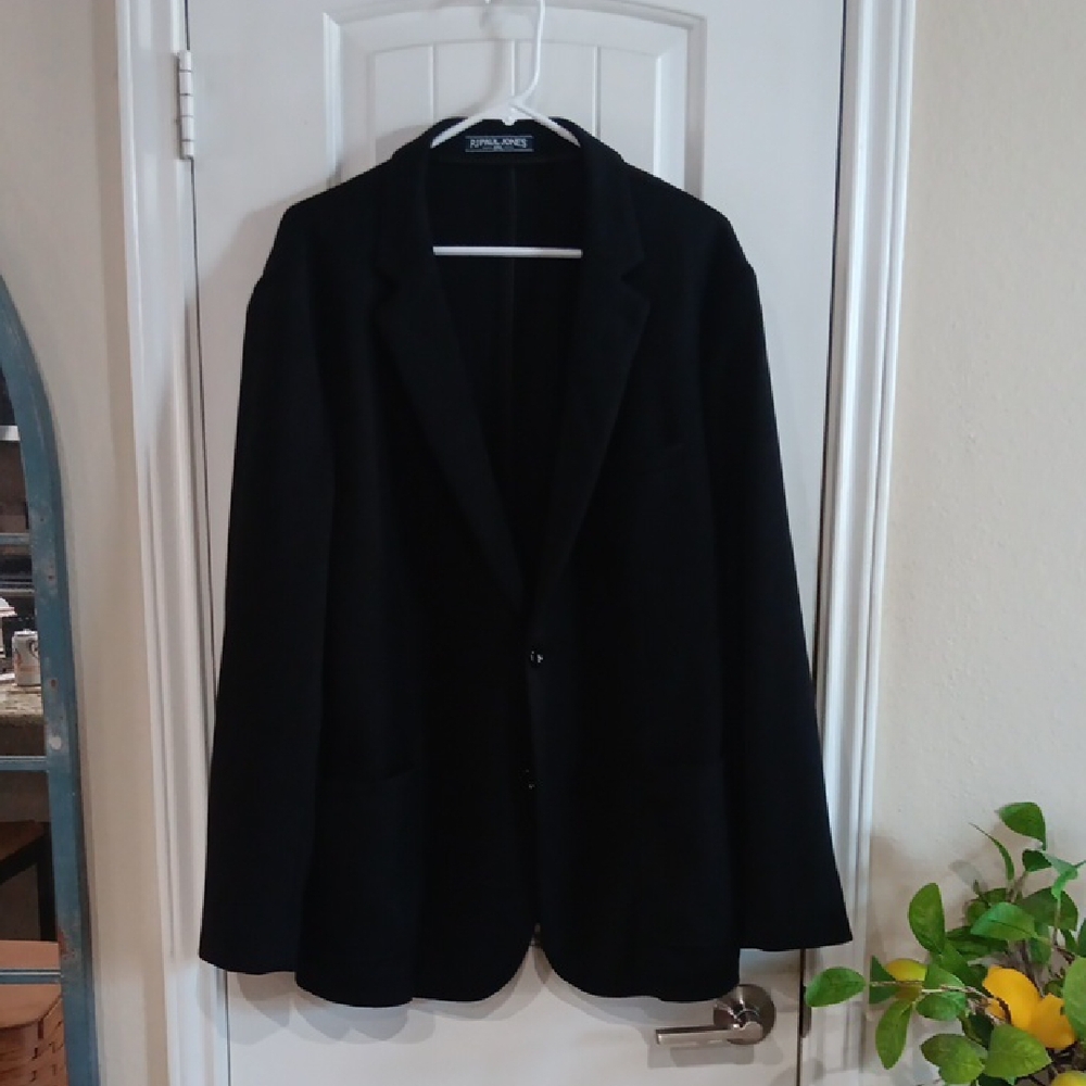PJ PAUL JONES Relaxed Unstructured Black Blazer Classic Fit 3XL